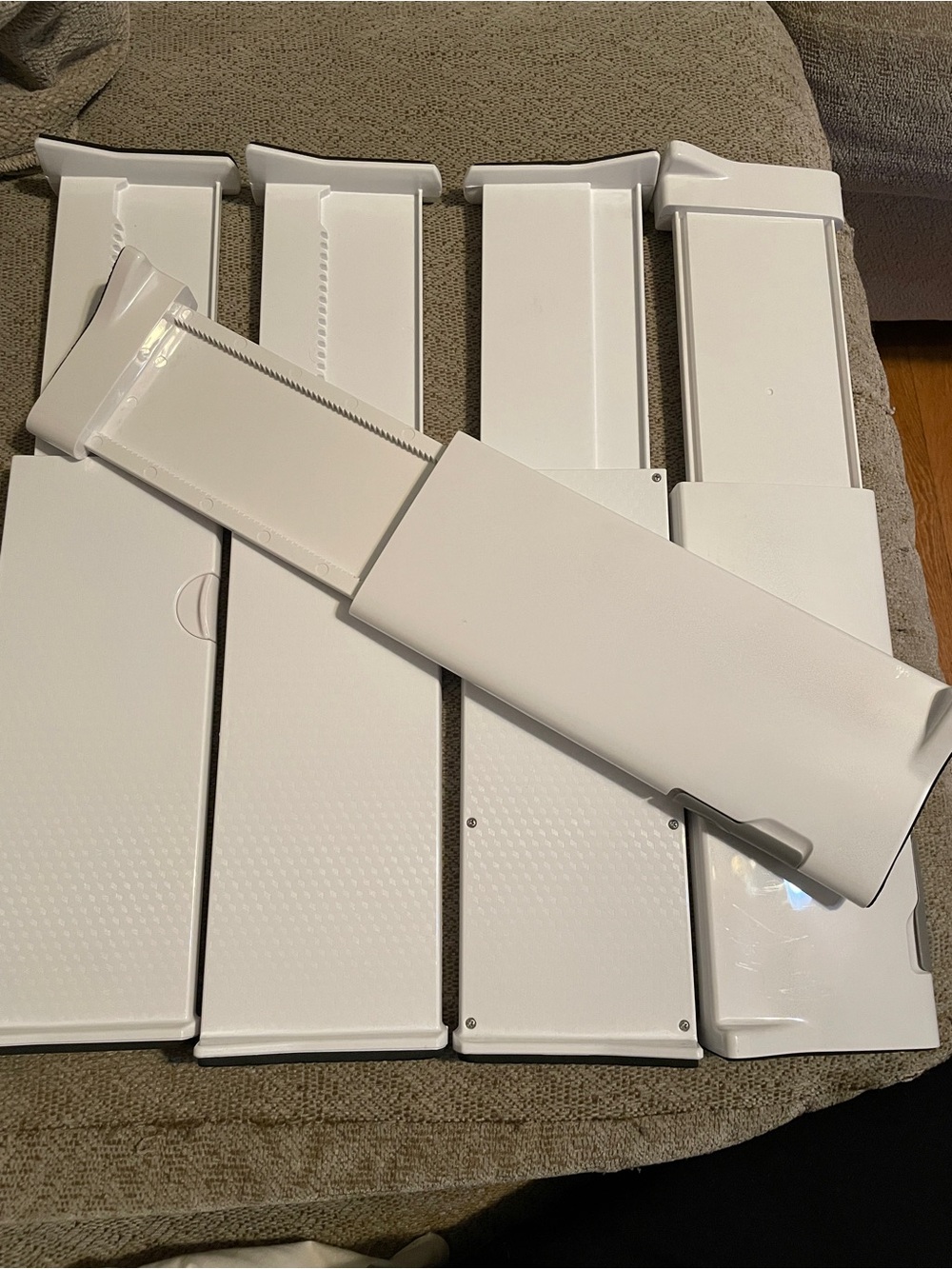 White Plastic Drawer Slide/Organizer Set